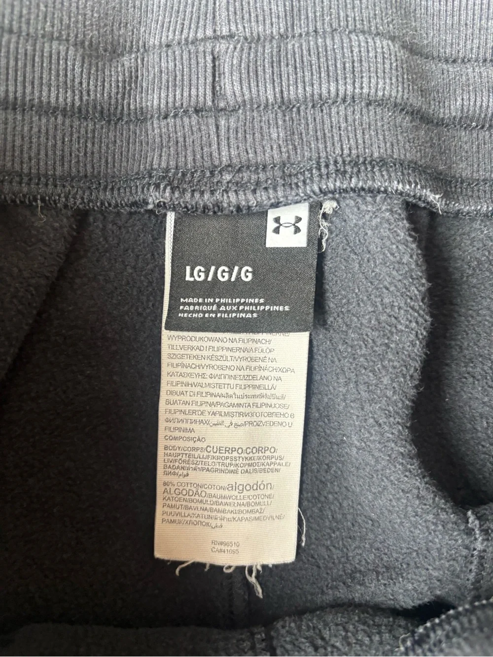 Under Armour P Basketball Joggers Sweatpants Black Fleece Large - Picture 5 of 6
